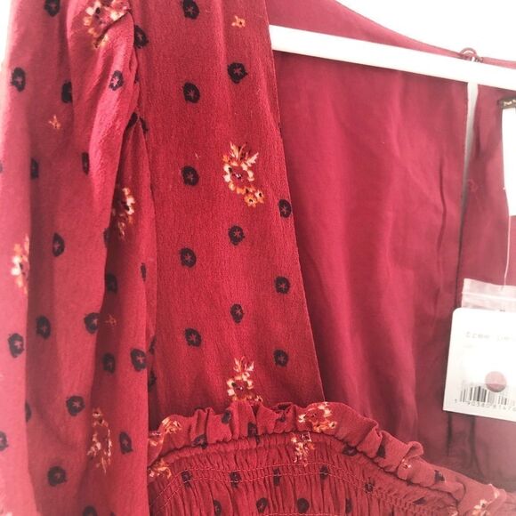 NWT Free People drop waist ruby cosmo puff sleeve dress - Picture 11 of 13